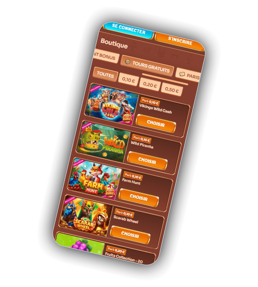 Boutique de bonus du casino Cleobetra