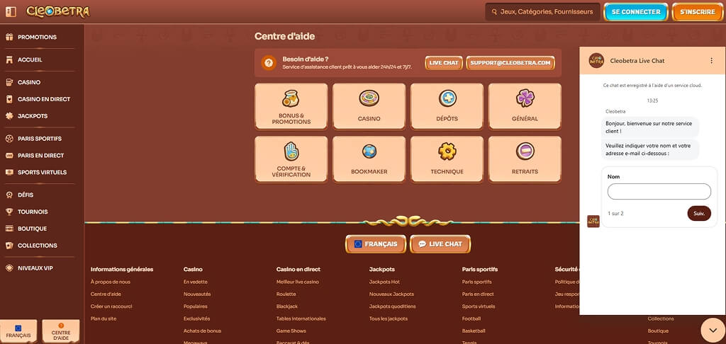 Casino Cleobetra Contactez-nous